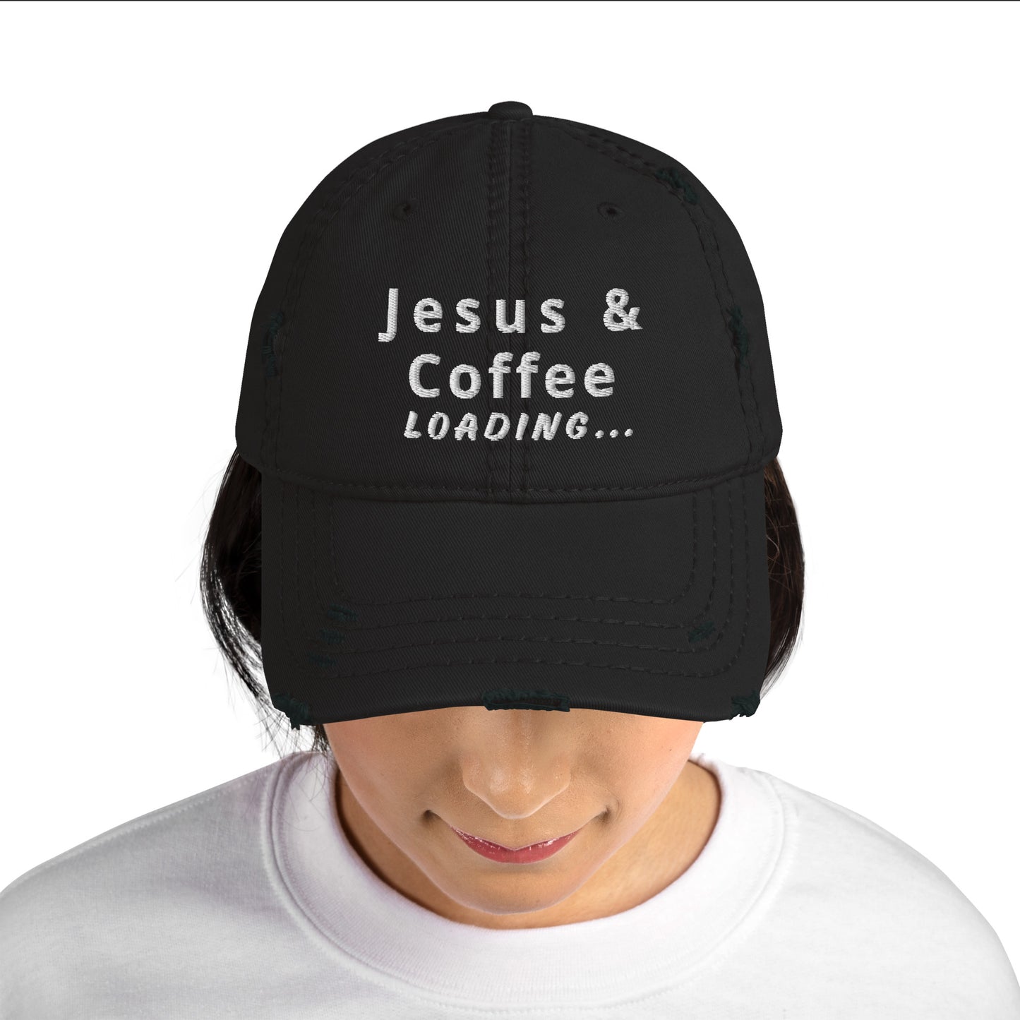 Distressed Jesus & Coffee Loading Hat