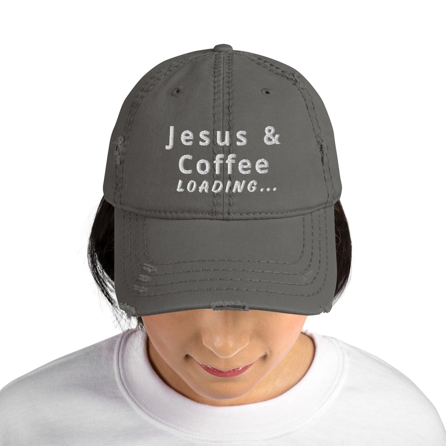 Distressed Jesus & Coffee Loading Hat