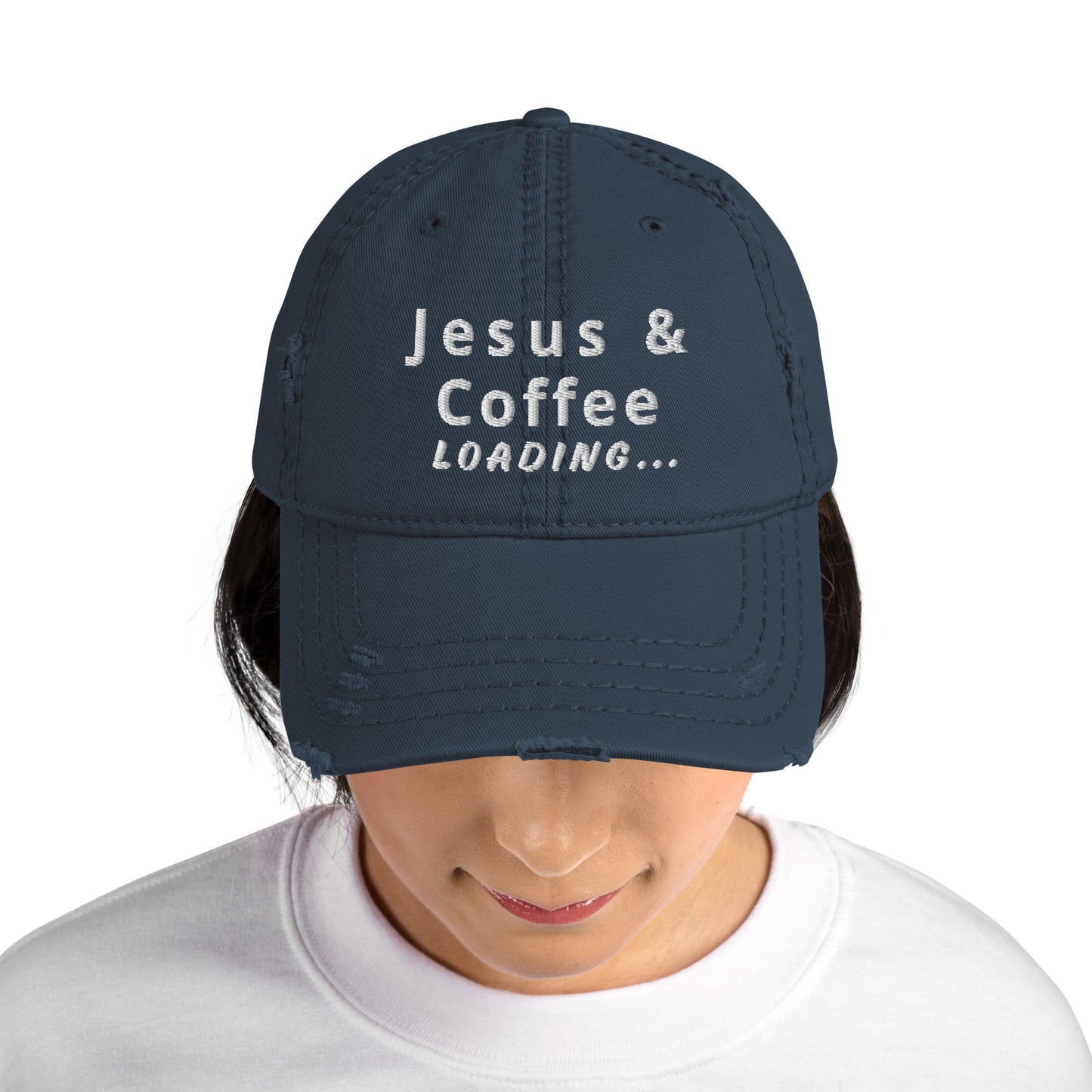 Distressed Jesus & Coffee Loading Hat